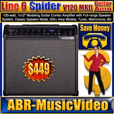 Line 6 Spider V 120 MkII 1x12" 120-watt Modeling Combo Amp - Image 1 of 4