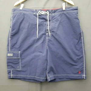 Polo Swim Trunks Ralph Lauren Mens 2XL Blue Cargo Pocket Mesh Lined Lightweight - Picture 1 of 10