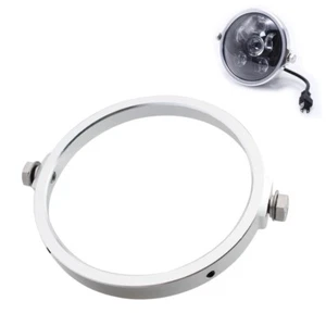 7" Chrome Headlight Bracket Ring Bezel Clamp For Harley Street Glide Softail - Picture 1 of 13