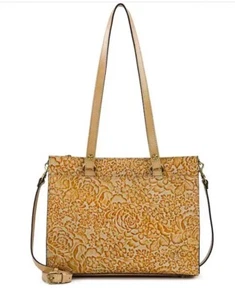 Bolso de Hombro Patricia Nash Maura Cuero Tooled Naturale en Beige/Tostado - Nuevo con Etiquetas - Imagen 1 de 13
