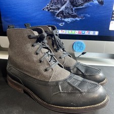 Filson X Sebago Kettle Boot Black Leather Gray Wool ￼￼Men's US Size 13