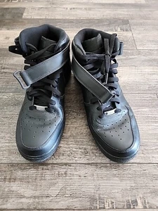 Size 11.5 Nike Air Force 1 '07 Mid Triple Black - Picture 1 of 9