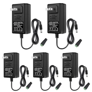 24V Power Supply Adapter 2A 48W for LED Strip Lights, 5 Pack, Home Use | Travel - Picture 1 of 7