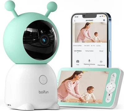 BOIFUN Baby 6T vigilabebés con aplicación de cámara | Detección de movimiento 2K HD