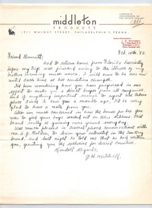 Membrete de tabaco Middleton Products Philadelphia 1950 8,5" x 11" - Imagen 1 de 2