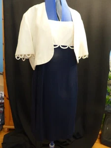 Joseph Ribkoff Etuikleid mit Bolero, 2-teilig, blau-weiß Gr. 42-44, traumhaft - Bild 1 von 12