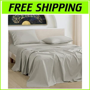 Luxury 1000 Thread Count Egyptian Cotton King Size Sheets - Silver Grey 4 Pc Set - Picture 1 of 11