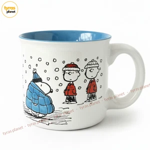 Peanuts Snoopy blaue gefütterte Jacke Charlie Brown Linus Kaffeebecher Winter SOFORTVERSAND - Bild 1 von 15