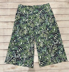 J.Jill Wearever Collection Women’s Pant Cropped Palm Print Smooth Fit Wide Leg M - Picture 1 of 6