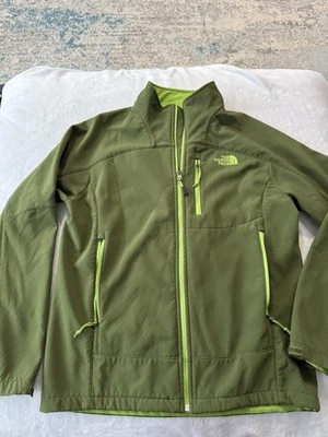 男式 Med The North Face 夹克仿生 Apex 软壳绿色保暖衬里 EB1 — 第 1/4 张图片
