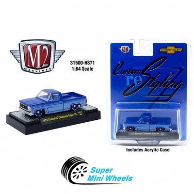 M2 Machines 1:64 1973 Chevrolet Cheyenne Super 10 Custom Re Styling – Blue - Image 1 of 2