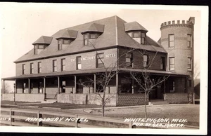 Postcard RPPC Michigan MI White Pigeon 1910s Kingsbury Hotel George Ignatz - Picture 1 of 2