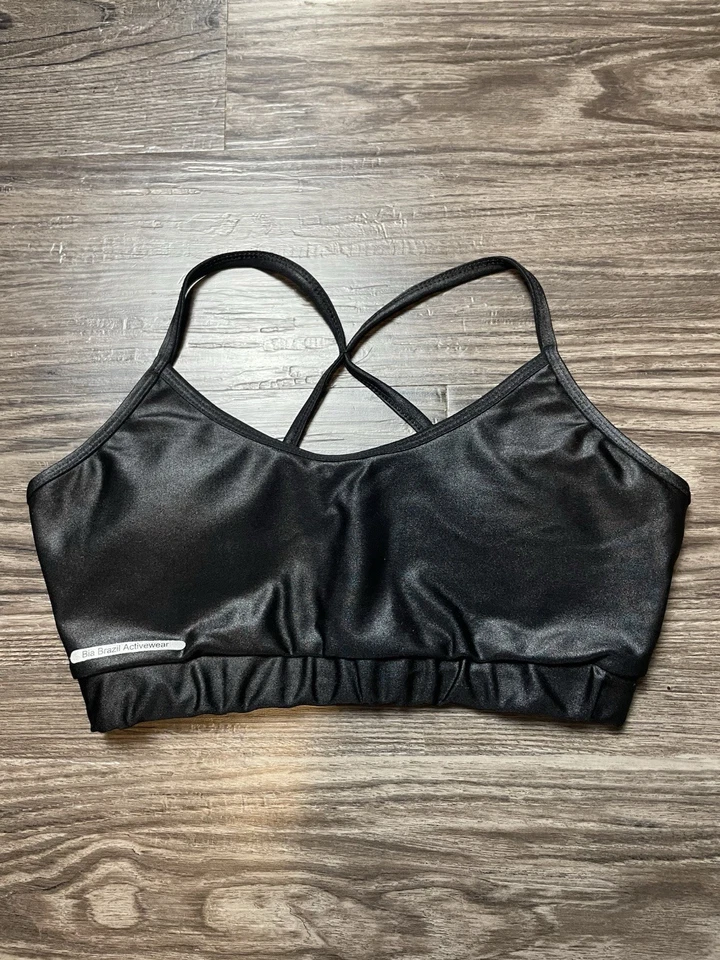 Bia Brazil Black Crisscross Back Sports Bra, Size S - Image 1 of 4