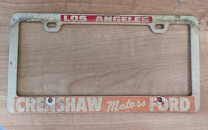 Oldtimer Los Angeles California Crenshaw Motors Ford Kennzeichenrahmen RAR - Bild 1 von 2