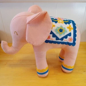 Elephant Throw Pillow Pink Embroidered Girl's Room decor Pillowfort So Cute! - Picture 1 of 6