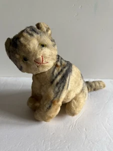 Vintage Steiff (?)  Tabby Katze Stofftier Kätzchen Katze mit Streifen - Bild 1 von 21