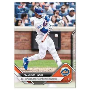 2025 MLB Topps NOW 245 FRANCISCO LINDOR 261 HRS PASS JETER NEW YORK METS IN HAND - Picture 1 of 2