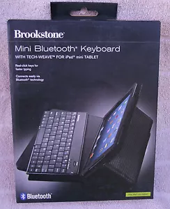 Brookstone Mini Bluetooth Keyboard With Tech-Weave For iPad Mini Tablet "Black" - Picture 1 of 2