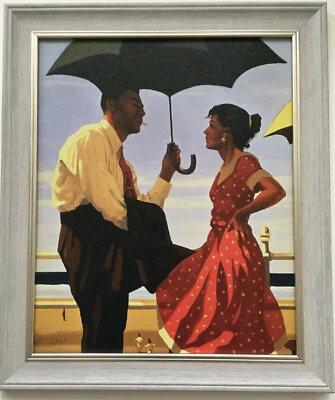 Good Girl Bad Boy de Jack Vettriano Enmarcado Efecto Lona Estampado 51cm x 43cm Gris Foto 1 de 4