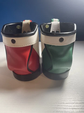 Golf Bag Koozie Cooler Can Drink Holder 5 Inches Red Green Black White Lot Of 2 Cover