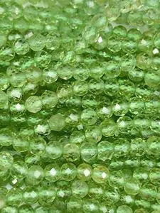 Grade AAA+Genuine Natural Green Peridot Faceted Round Beads 15.5" Strand - Picture 1 of 6