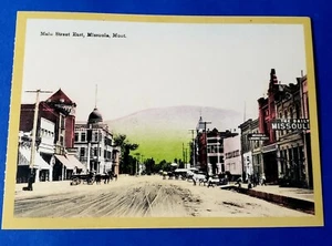 Postcard Main Street Looking Toward Mount Jumbo Missoula Montana 6"x4.25" - Picture 1 of 2