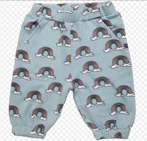 Hugo Loves Tiki Knee Sweatpants Rainbows Blue Size 12 Youth KNEE LENGTH Kids - Picture 1 of 13