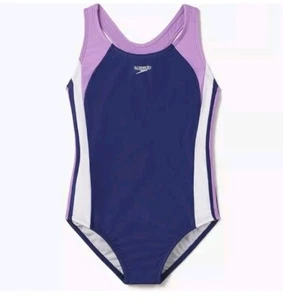 NWT Girl's Speedo Infinity Splice Sweet Taro One Piece Swimsuit Size 12 UPF 50+ - Picture 1 of 3