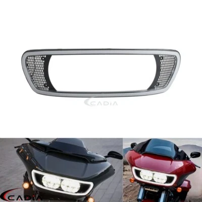 Headlight Fairing Trim Cover Bezel w/ LED DRL Light For Harley Road Glide 14-24 - Image 1 of 4