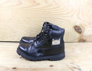 Karl Kani Boots Mens 11 Black Leather Combat Vintage Shoes 90s - Picture 1 of 12