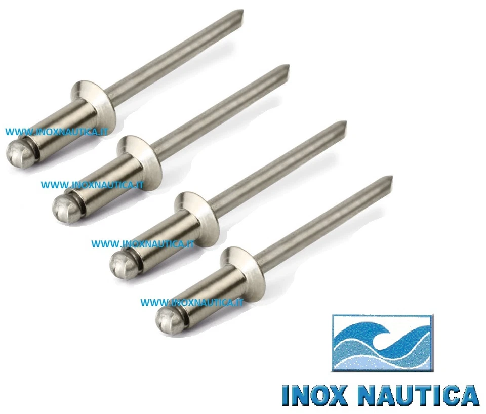 RIVETTI IN ACCIAIO INOX A2 Ø3X8mm NO ZINCATI FERRAMENTA BARCA  - Immagine 1 di 1