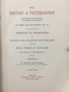old THE HISTORY OF FREEMASONRY by ALBERT MACKEY - MASONIC Vol. 3 - 1898 - Picture 1 of 7