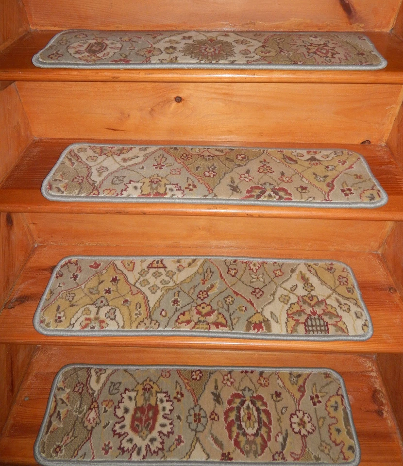 13 = Paso 9'' x 30'' + 1 corredor 38" x 110" peldaños de escalera alfombra de lana acolchada Foto 1 de 1