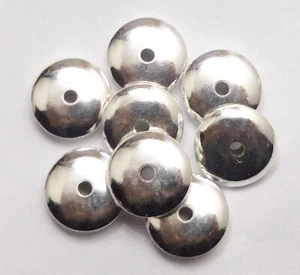 125 Piezas 6X3MM Platillo Moneda Cuenta Plata de Ley Chapado Botón 341 PDE-626 - Imagen 1 de 3