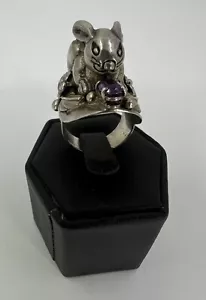 Anello coniglio ametista Carol Felley 925 vintage misura 7 27,3 grammi - Foto 1 di 5