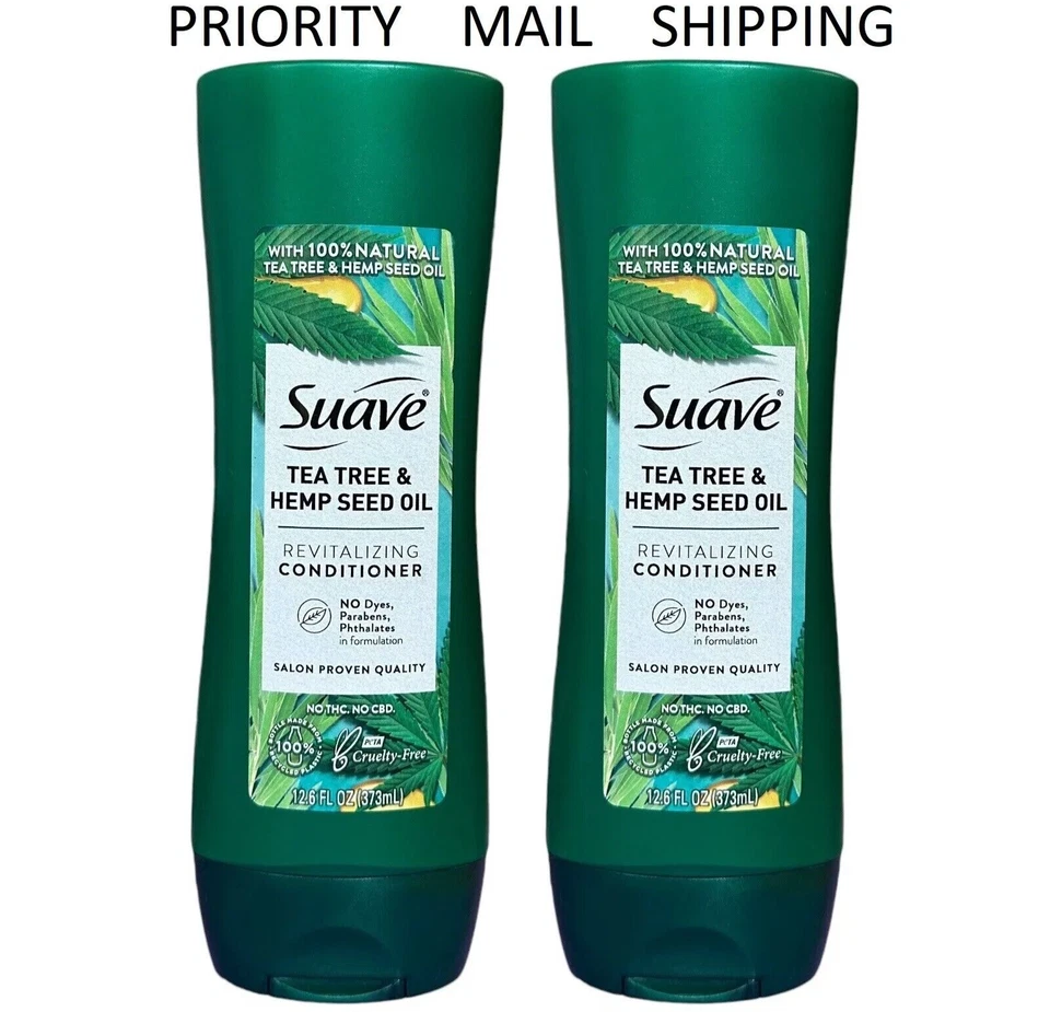 (2 Pack) Suave - Tea Tree & Hemp Seed Oil - Revitalizing CONDITIONER - 12.6 oz - Image 1 of 1