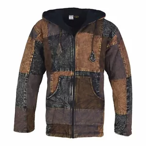 Patch Jacke Hoodie Herren alternativ Kapuzenjacke Goa Fleecefutter Nachhaltig - Bild 1 von 1