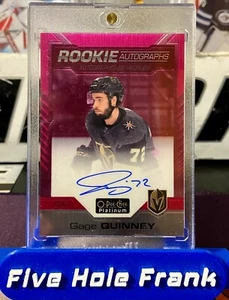 2020-21 O-Pee-Chee Platinum Rookie Autographs Matte Pink /99 Gage Quinney R-GQ - Picture 1 of 3