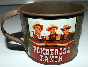 *** Vintage PONDEROSA RANCH BONANZA Television Show Tin Cup *** - Picture 1 of 4