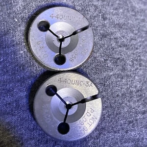4 40 UNC 3A THREAD RING GAGES #4 .112 .1120 GO NO GO = .0958 & .0939 (RT23) - Picture 1 of 7