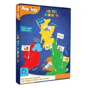 Mapology United Kingdom County Shaped Map Puzzle with Capitals (For 5+Yrs Kids)^ - Picture 1 of 3