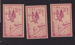 3 alte Streichholzetiketten Schweden BN1676781 Luzifer Teufel - Bild 1 von 1