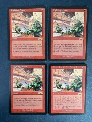 MTG 4X EXODUS FIGHTING CHANCE NM MAGIC THE GATHERING RED RARE ENGLISH + JAPANESE - Image 1 of 4