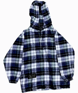 The Vermont Flannel Co Hooded Pullover 100% Cotton Plaid Flannel Unisex Youth Sm - Picture 1 of 7
