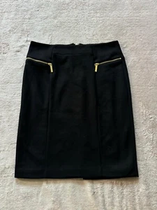 Michael Kors Basics Pencil Skirt Black Faux Zipper Pocket Size 8 - Picture 1 of 8