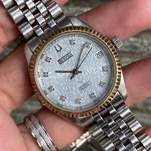 Rare Bulova President Computer Dial Diamond Index Automatic Vintage Watch Boys - Picture 1 of 8