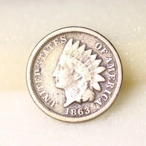 1863 Civil War Era Indian Head Penny Small Cent Better Grade US Coin Circulated Cover