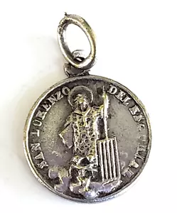 Colgante Vintage San Lorenzo del Escorial España Placa Plata Medalla 1/2" - Imagen 1 de 3