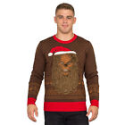 Adult Star Wars Chewbacca Furry Face with Santa Hat Adult Ugly Christmas Sweater
