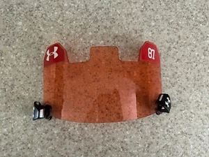 Casco de fútbol americano Under Armour visera protector ocular naranja caqui contraste - Imagen 1 de 4